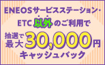  【ENEOSカード Visa会員さま限定】最大30,000円キャッシュバック